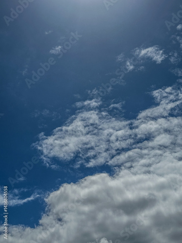 blue sky with clouds and sunshine