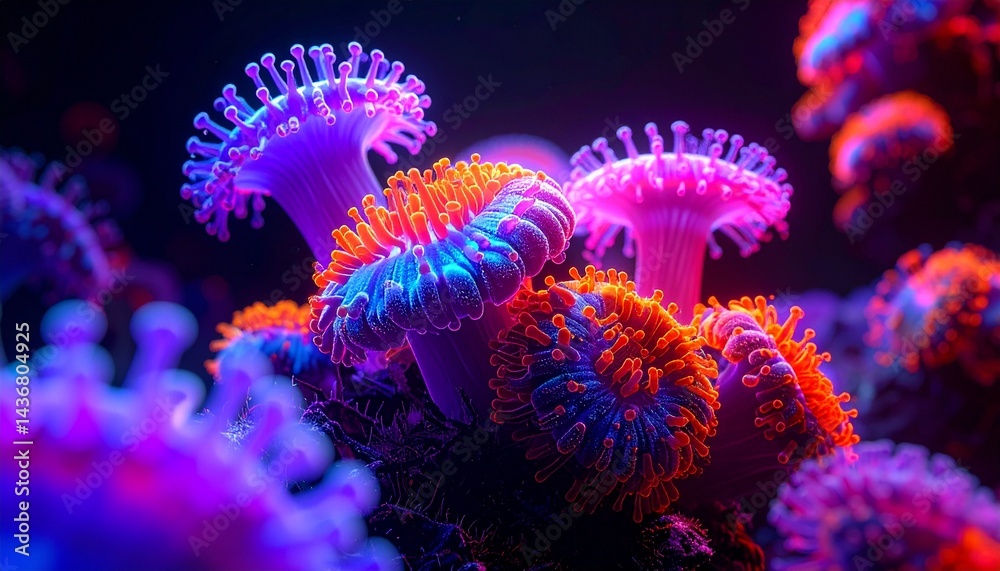 Obraz premium The organic cluster glows with biochemical activity.