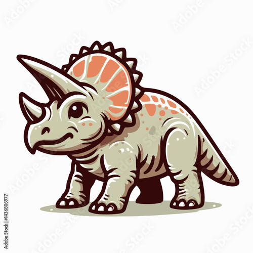 donosaurus tryceratops vector illustration