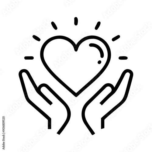 Hands Holding a Heart Symbolizing Love and Gratitude  