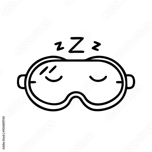 Sleep mask illustration with a relaxing sleep theme  
