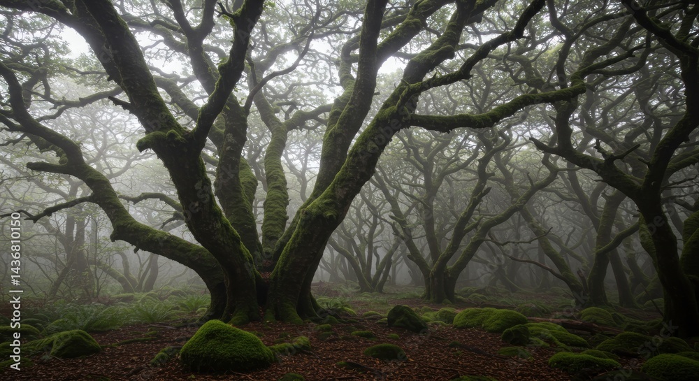 Fototapeta premium Misty Forest Scene - Photos