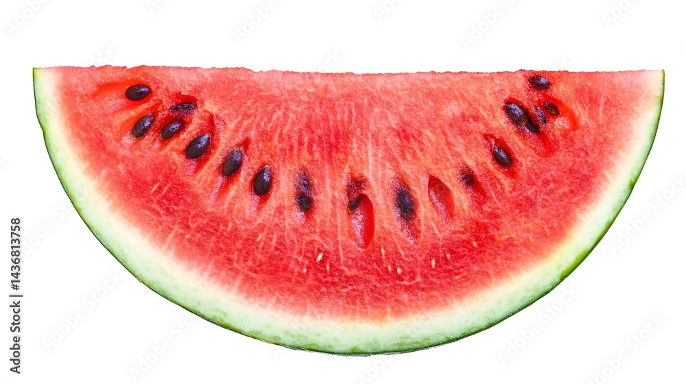 Watermelon Slice with Seeds Isolated on a White Background Watermelon Slice with Seeds Isolated on a White Background