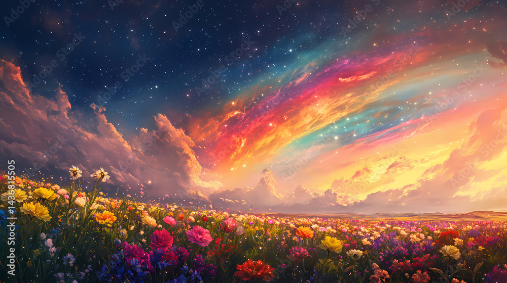 Obraz premium vibrant colorful meadow