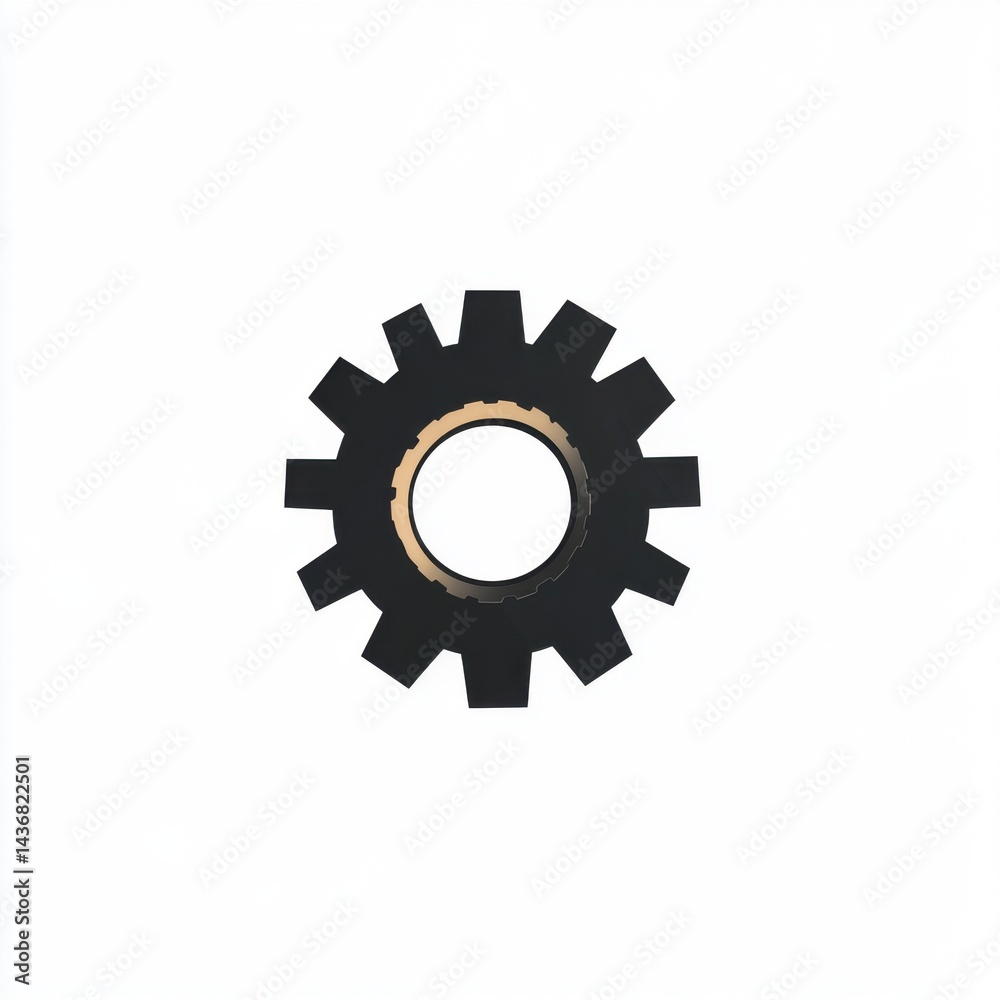 A black gear icon representing industrial and mechanical themes. A black gear icon representing industrial and mechanical themes.