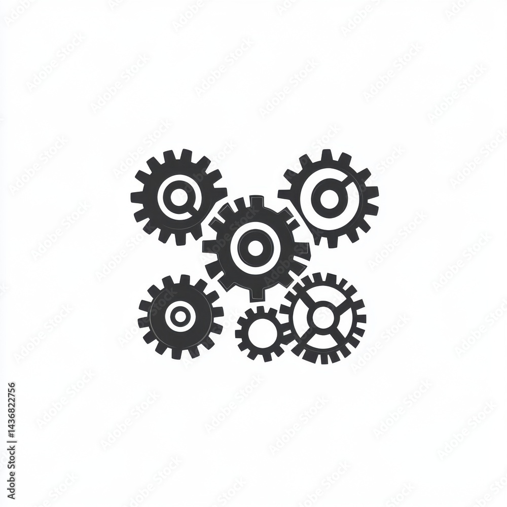 A collection of interlocking black gears on a light background, symbolizing teamwork and mechanics. A collection of interlocking black gears on a light background, symbolizing teamwork and mechanics.