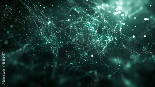 Abstract network with random programming code, web and software development concept, futuristic technology, digital connectivity, cyber space render). Concept Web. Illustration