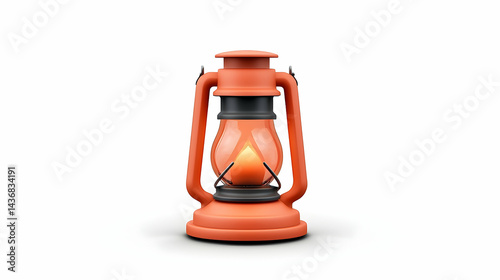 Orange Oil Lantern on White Background
