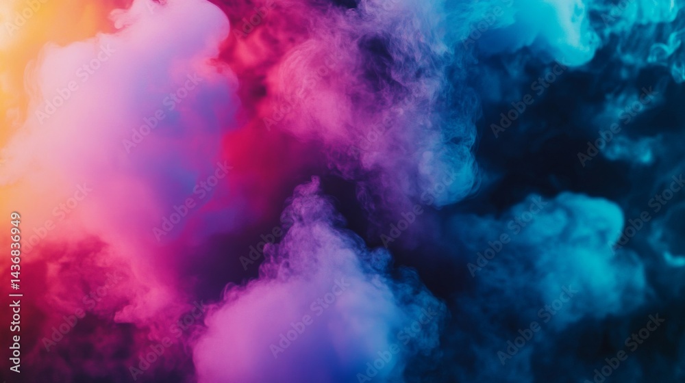 Abstract Colorful Smoke Swirls on Dark Background Abstract Colorful Smoke Swirls on Dark Background