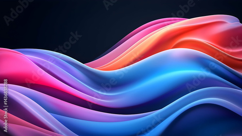 Abstract Music Background with Vibrant Flowing Waves