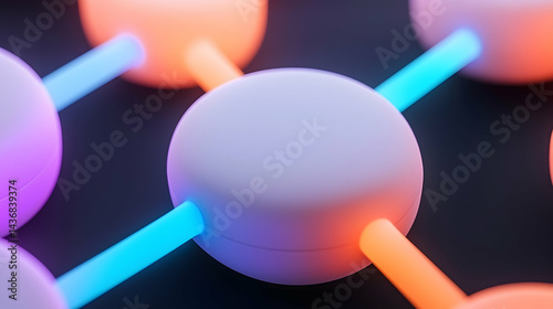 Abstract Network Connections Glowing Nodes and Links Digital Technology