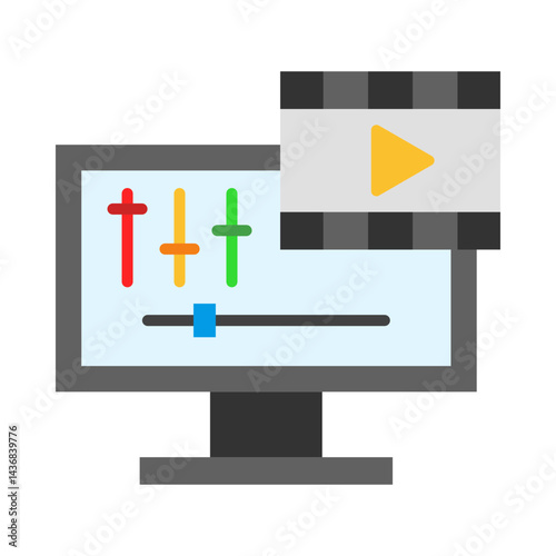 Film Editing flat icon