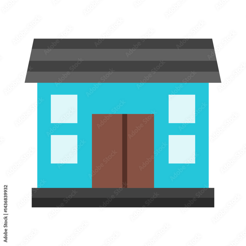 Cinema Building flat icon Cinema Building flat icon