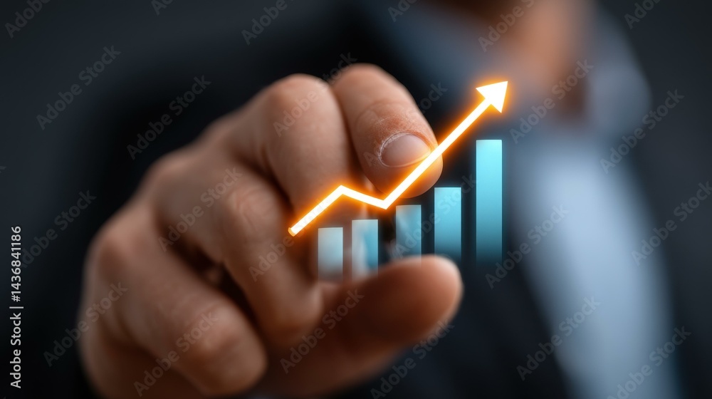Business planning involves strategic analysis for profit growth using economic charts and blockchain trends for informed decisions.