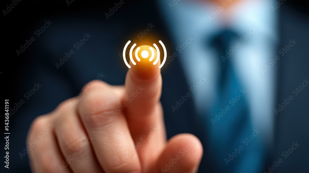 Business professionals engage in a virtual presentation, using voice recognition and speech detection to enhance communication.