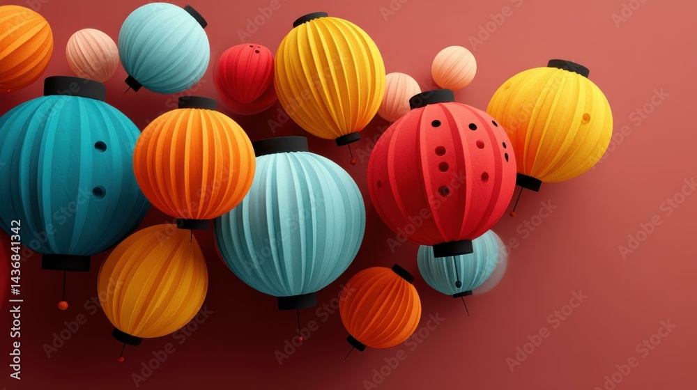 Celebrate joy with our festive lantern design, perfect for the Chinese Lantern Festival Bright colors and vibrant vibes await