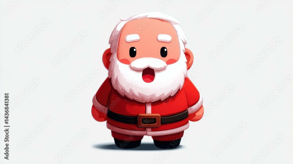 Adorable Santa Claus beams with joy against a merry Christmas backdrop, spreading holiday cheer in this festive image.