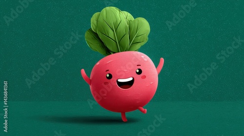 Obraz na płótnie A joyful beet dances in the garden, full of cheer and laughter, with arms and legs moving to the rhythm of natures song. w salonie