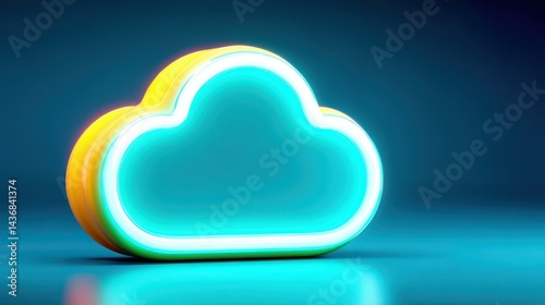 Obraz na płótnie Explore the latest in cloud computing with sleek designs and a minimalist touch, capturing the essence of an ethereal sky. w salonie