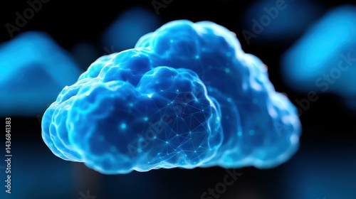 Obraz na płótnie Unlock the potential of cloud computing with advanced digital interfaces for streamlined data management and processing. w salonie