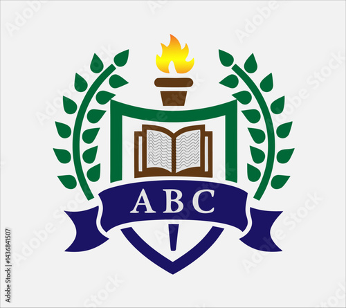 School emblem logo design. University, college badge design template.
