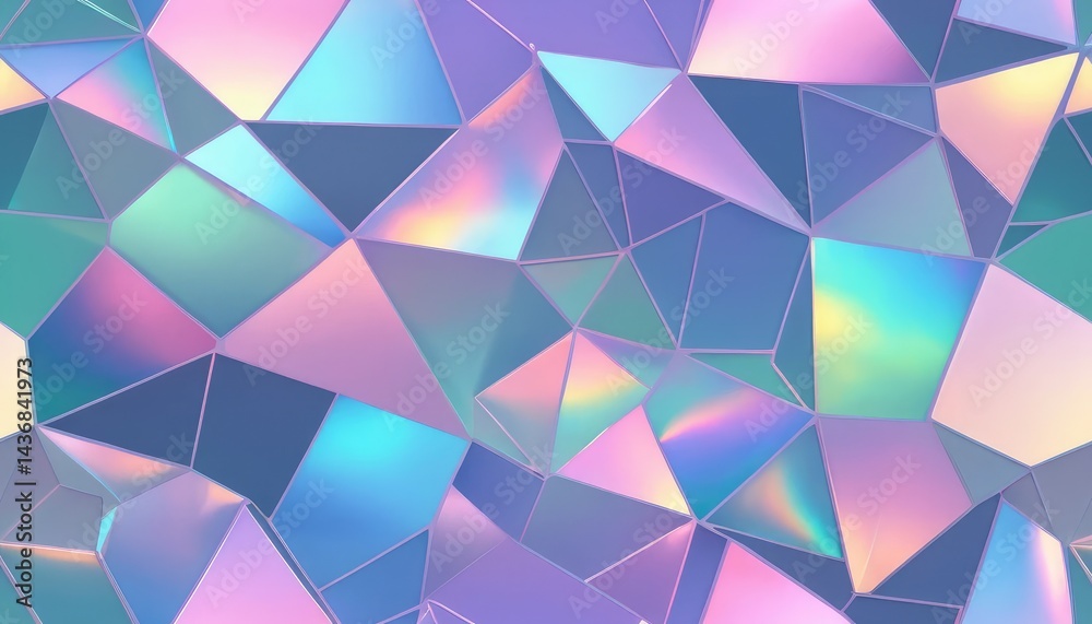 Fototapeta premium Abstract colorful geometric illustration featuring bright triangle pattern design.