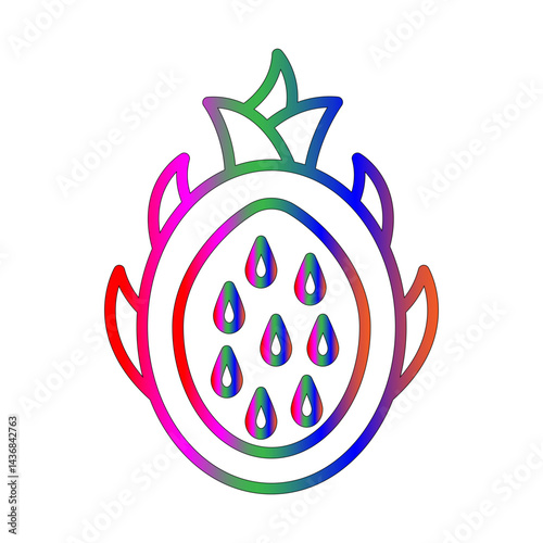 Dragon fruit line gradient icon