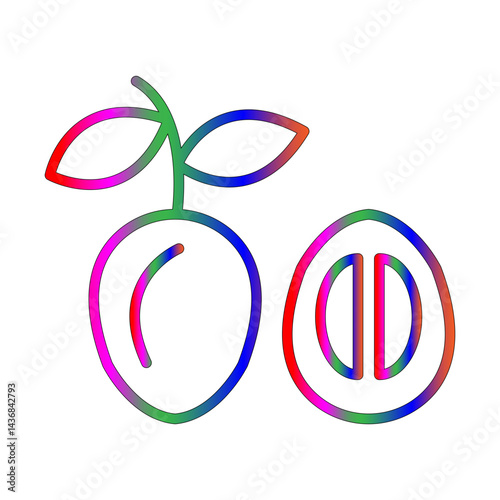 Sapodilla line gradient icon