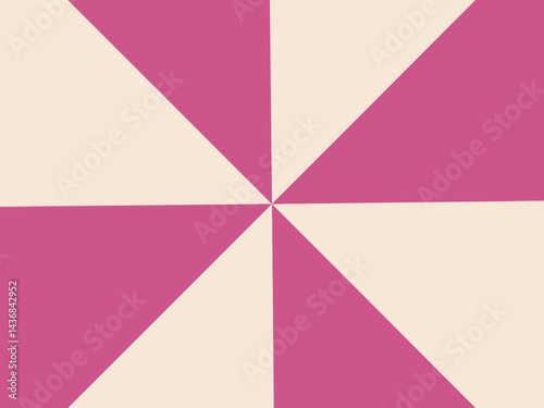 An abstract background image with pink and cream triangles arranged in a pinwheel or starburst pattern.
