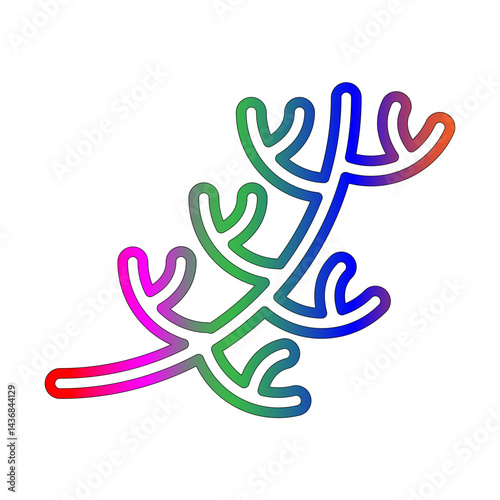 Dill leaves line gradient icon