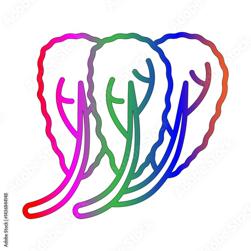 Chinese cabbage line gradient icon