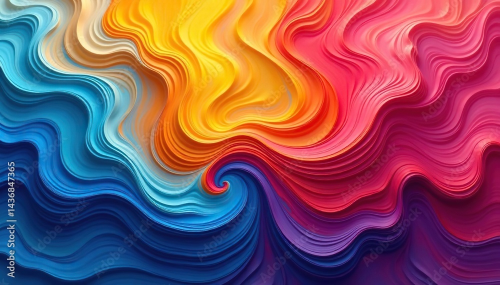 Fototapeta premium Abstract swirling paint textures in vibrant hues , visual, texture, paint
