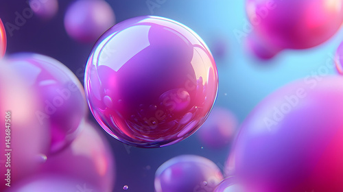 Glowing Purple and Pink Jellyfish Abstract Background