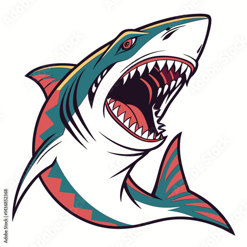 Angry shark graphic design