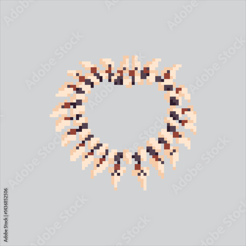 Pixel art illustration Bone Necklace. Pixelated Ancient Necklace. Ancient Stone Age Bone Necklace Icon pixelated for the pixel art game and icon for website and video game. old school retro.