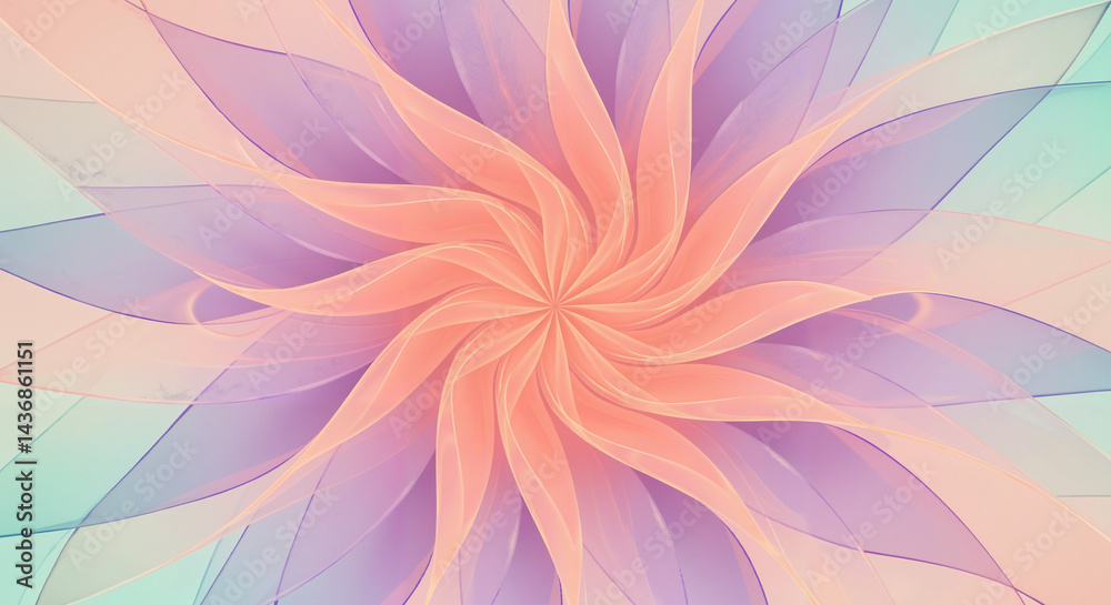 Abstract pastel floral swirl pattern with soft colors