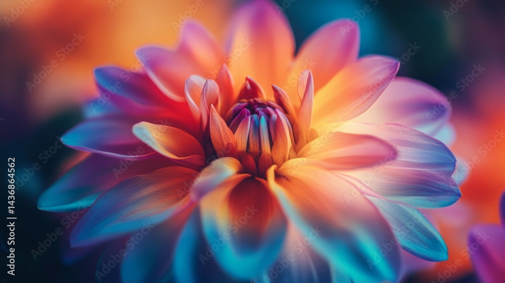 Obraz premium Vibrant Dahlia Bloom in Close-Up Macro Photography