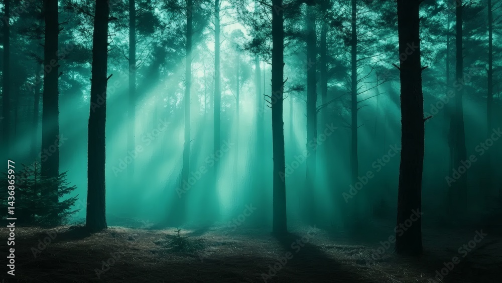 Fototapeta premium Forest with Light Rays