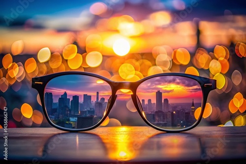 City Skyline Sunset Bokeh - Stunning Golden Hour Cityscape Photography