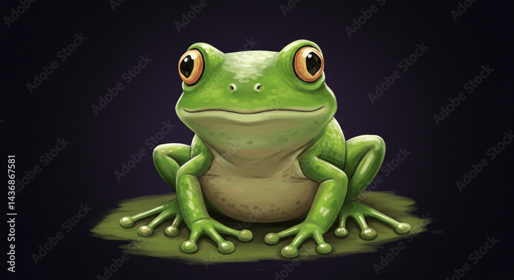 Obraz premium Green Frog Digital Painting
