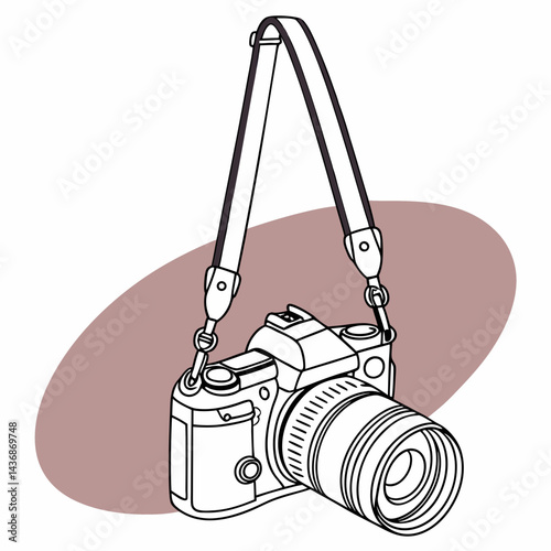 DSLR Camera Front View Vector