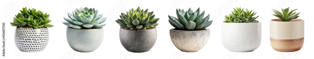 PNG Stylish succulent plant collection., elements on transparent background
