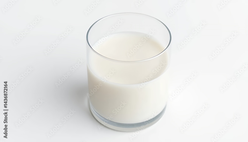 Glass of Fresh Milk Isolated on White Screen Background in Soft Studio Lighting Perfect for Healthy Nutrition and Lifestyle Advertising Realistic Still Life with Copy Space Glass of Fresh Milk Isolated on White Screen Background in Soft Studio Lighting Perfect for Healthy Nutrition and Lifestyle Advertising Realistic Still Life with Copy Space