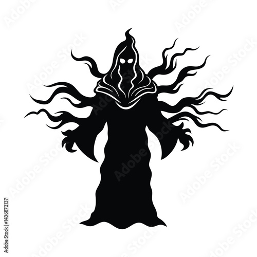 Wraith with Tendrils of Smoke for Arms Silhouette