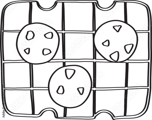Lined Baking Chocolate Chip Cookies Illustration