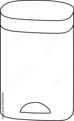 Lined Trash bin with pedal Hand Drawn