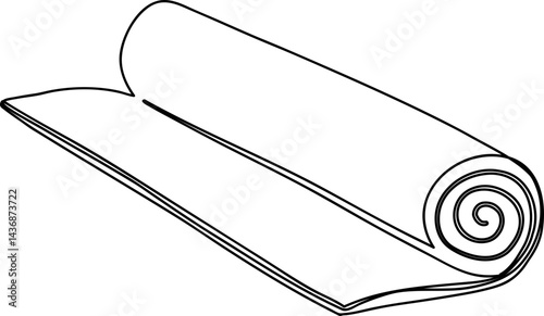 Lined half rolled yoga mat Hand Drawn