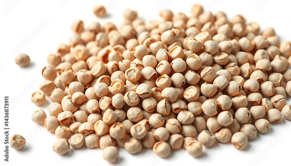 Heap of Tan Dried Peas Isolated on White Screen Background in Studio with Clear Shadow for Advertising and Promotion Material Ready Clean and Blank Heap of Tan Dried Peas Isolated on White Screen Background in Studio with Clear Shadow for Advertising and Promotion Material Ready Clean and Blank