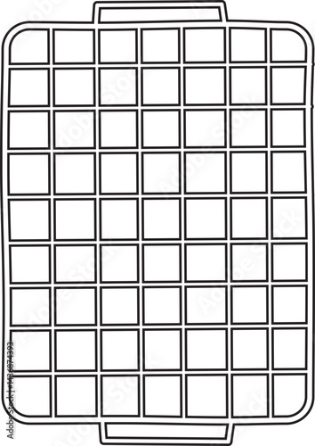 Lined Cutting board Cooking Utensil Hand Drawn