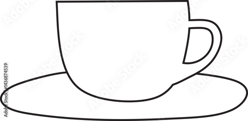Lined Mug Hand Drawn Illustration